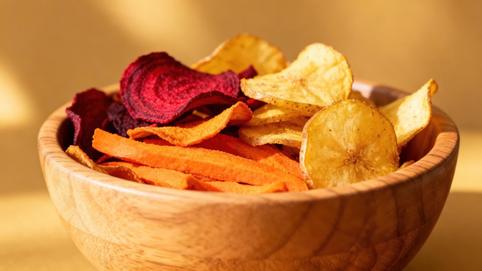 Assorted vegetable snacks and chips